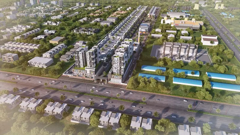 Aerial view of United Palm Greens, Scheme 43, Karachi